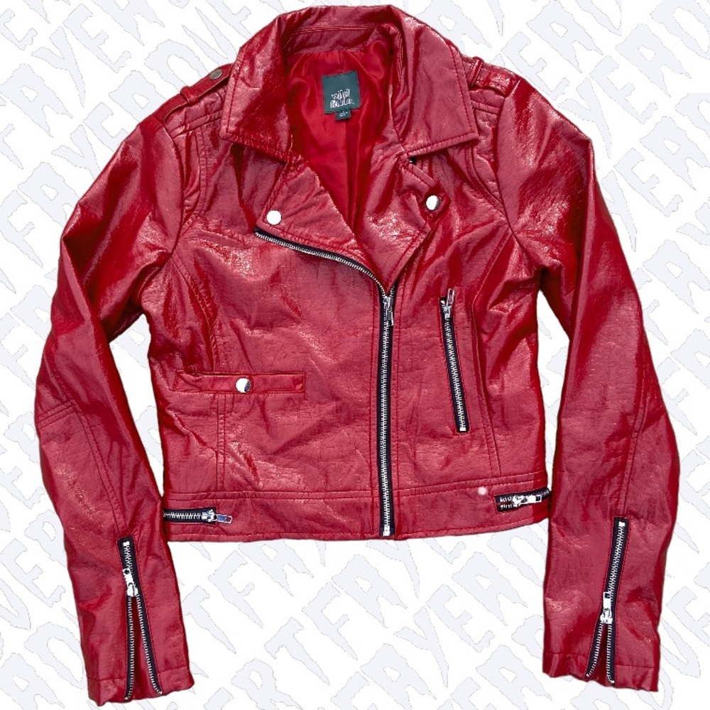 Patent Leather Motorcycle Jacket